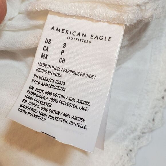 American Eagle Outfitters Cream Eyelet Tank Top - Picture 5 of 8